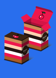Разноцветные Funny Socks: Коробка Вкусное пирожное для 2-х пар