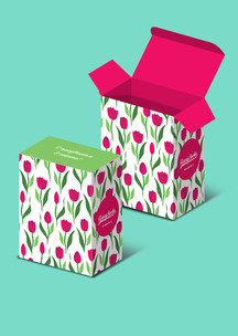 Подарочная упаковка Funny Socks: Коробка для 2-х пар Тюльпаны