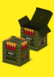Темно-зеленые Funny Socks: Коробка для 4-х пар Quake