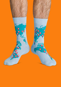 Цветные носки JNRB: Носки Карта мира