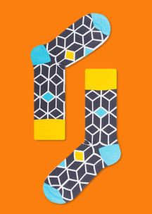 Строгий стиль (геометрия) JNRB: Носки Серый кубизм