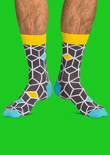 Цветные носки JNRB: Носки Серый кубизм