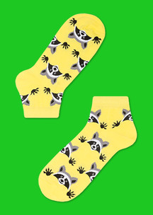 Цветные носки для всей семьи Енот JNRB: Носки Желтый енот