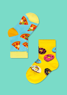 Look для всей семьи Бегущая пицца JNRB: Носки детские (2 пары) Пицца и пончики