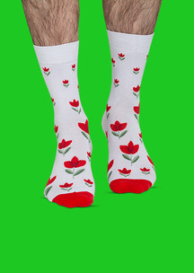 Цветные носки JNRB: Носки Красные тюльпаны