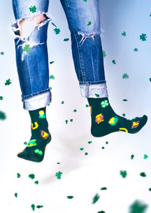 Цветные носки JNRB: Носки Зелёный Патрик