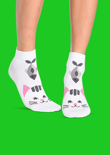 Цветные носки JNRB: Носки Белая кошка