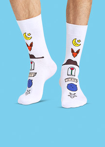 Мужские белые носки с рисунком FunnySocks