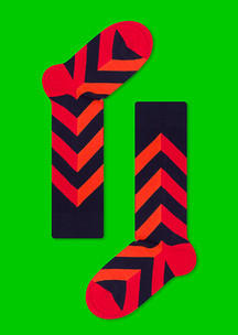 Цветные носки JNRB: Гольфы Красный зигзаг
