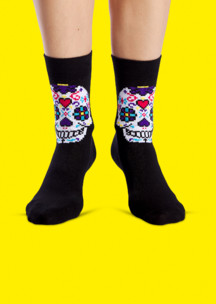 Цветные носки JNRB: Носки Хрустальный череп