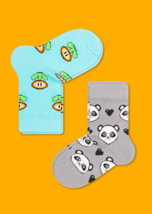Детские носки JNRB: Носки детские (2 пары) Панды в цветах