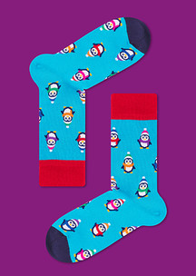 Цветные носки JNRB: Носки Новогодние пингвины