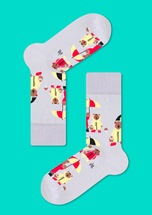 Цветные носки JNRB: Носки По грибы