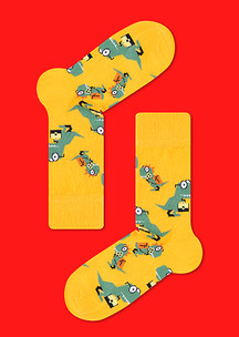 С персонажами JNRB: Носки Диношкола