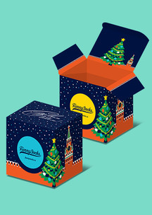 Подарочная упаковка JNRB: Коробка Зимний Кремль для 4 пар