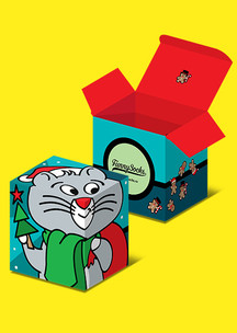 Подарочная упаковка JNRB: Коробка Серый кот для 4 пар
