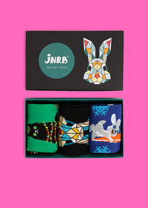 Цветные носки JNRB: Набор Графический кролик