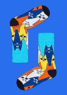 Цветные носки JNRB: Носки Просветленные коты