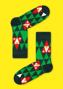 Новогодние носки JNRB: Носки Треугольный Дед Мороз