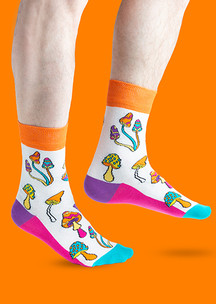 Цветные носки JNRB: Носки Очень веселые грибы