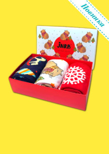 Новогодние носки JNRB: Набор Новогодняя капибара