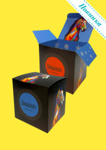 Look для всей семьи Сани Санты JNRB: Коробка для 4х пар Графический конь 2026