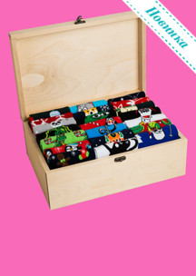 Новогодние носки JNRB: Чемодан Новогодний с 21 парой Новый год 2026